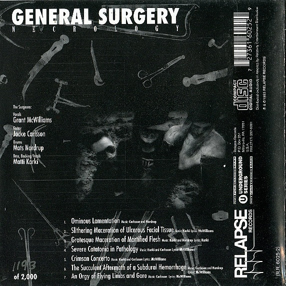 General Surgery – Necrology (1993, CD) - Discogs