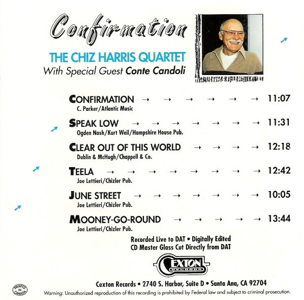 Album herunterladen The Chiz Harris Quartet With Special Guest Conte Candoli - Confirmation