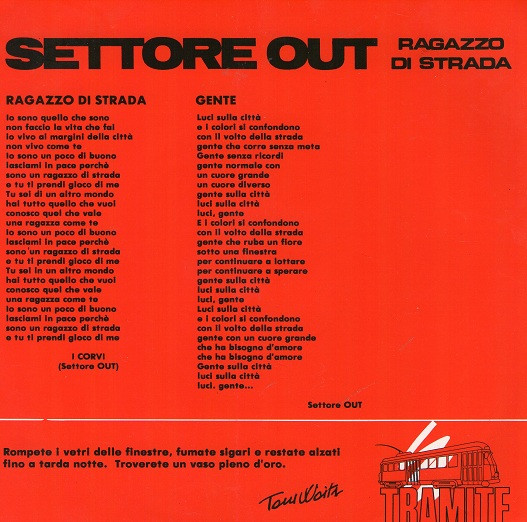 descargar álbum Settore Out - Ragazzo Di Strada Gente