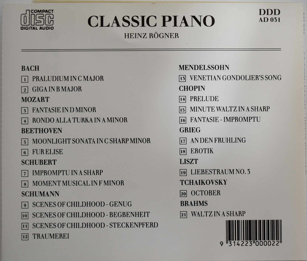 Album herunterladen Heinz Rögner - Classic Piano