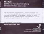 Cover of 50,000 Fall Fans Can't Be Wrong - 39 Golden Greats, 2004, CD