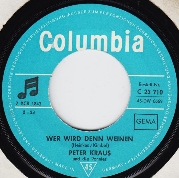 baixar álbum Peter Kraus - Wer Wird Denn Weinen Sing Den Song
