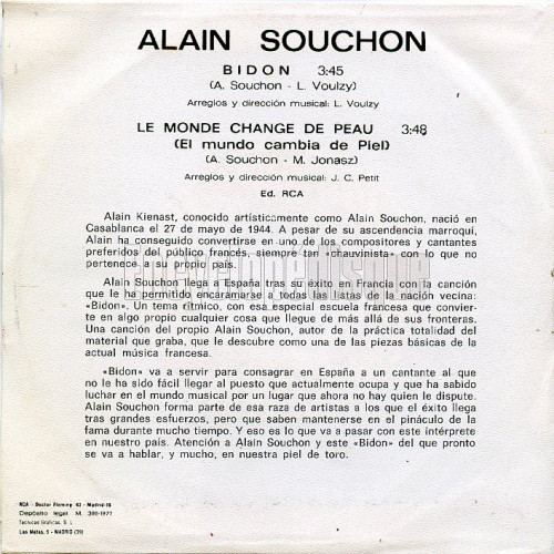 lataa albumi Alain Souchon - Bidon Le Monde Change De Peau