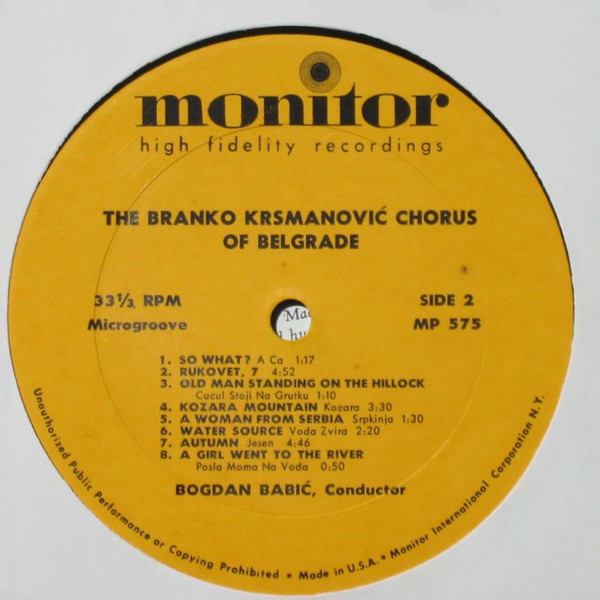 lataa albumi Branko Krsmanović Chorus Of Belgrade, Bogdan Babić - Yugoslav Choral Music