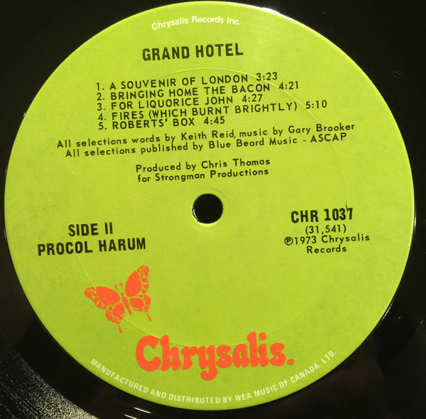 Procol Harum - Grand Hotel | Chrysalis (CHR 1037) - 5