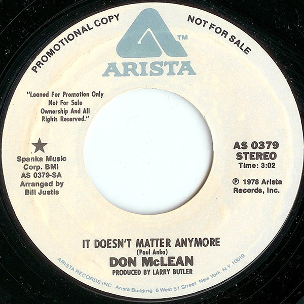 ladda ner album Don McLean - It Doesnt Matter Anymore