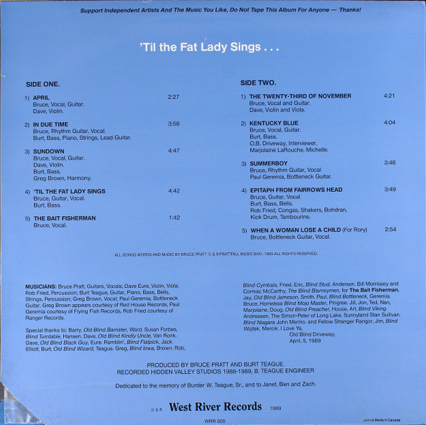 lataa albumi Bruce Pratt - Till The Fat Lady Sings