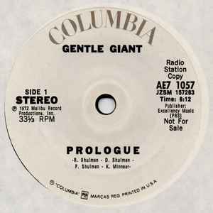 Gentle Giant – Prologue / Working All Day / Three Friends (1972