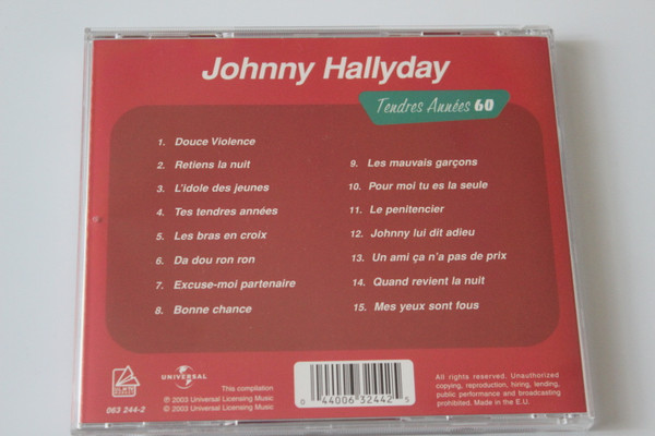 Johnny Hallyday le CD Tendres années 60 - 15 titres My04NzkxLmpwZWc