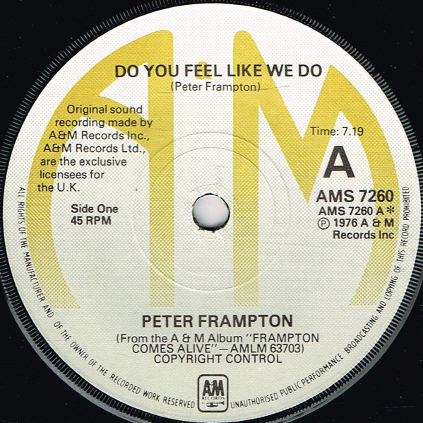 Peter Frampton – Do You Feel Like We Do (1976, Pitman pressing