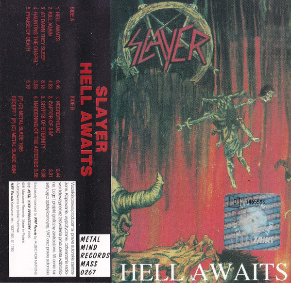 Slayer – Hell Awaits (1995, Cassette) - Discogs