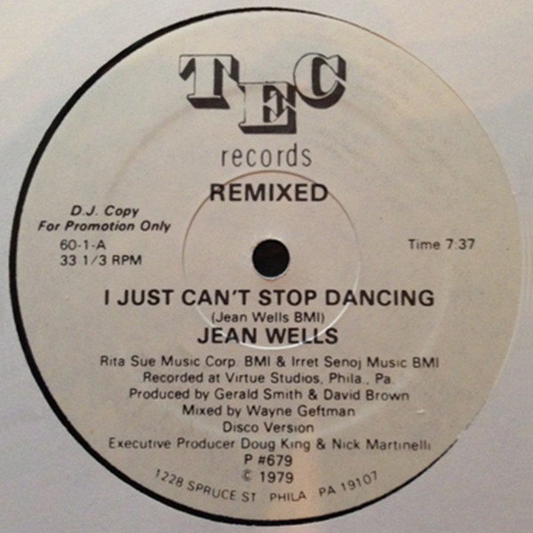 Jean Wells – I Just Can't Stop Dancing (Remixed) (1979, Vinyl) - Discogs