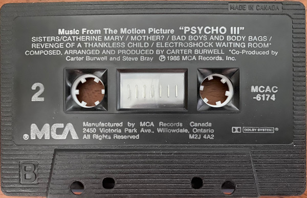 baixar álbum Carter Burwell - Psycho III Music From The Motion Picture