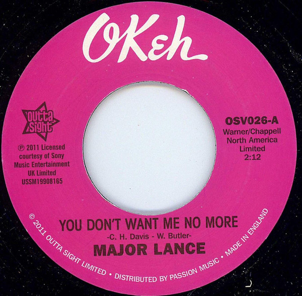 Major Lance – You Don't Want Me No More / Don't Fight It (2011