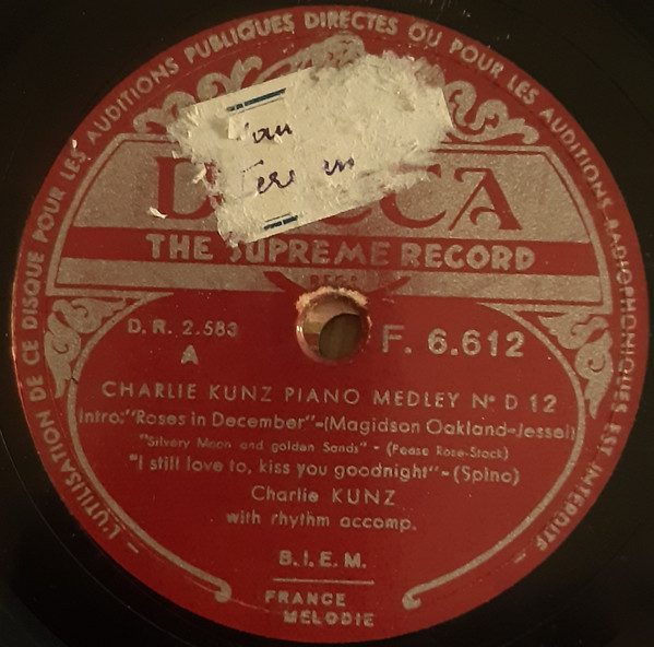 SP CHARLIE KUNZ THE KUNZ MEDLEY NO.12 PART1&2 英盤