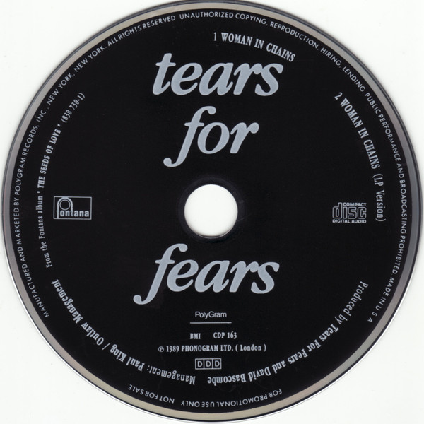 Tears For Fear Woman in Chains Cd Single 4 Tracks Very Good + Condition