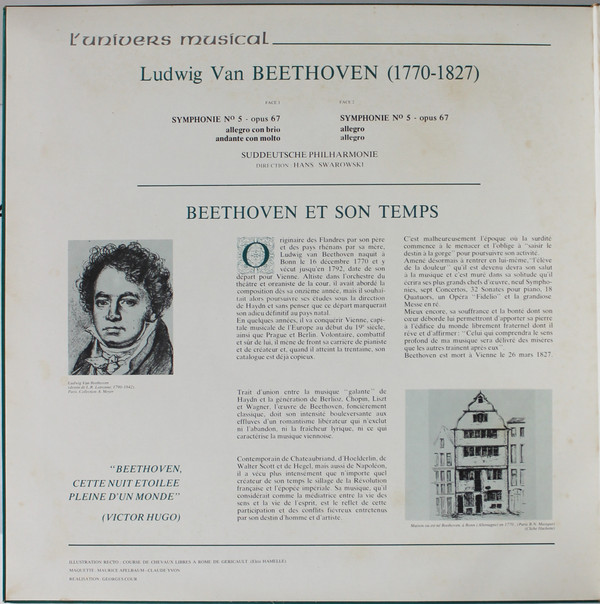 descargar álbum L V Beethoven Süddeutsche Philharmonie Dir H Swarowski - Symphonie No 5