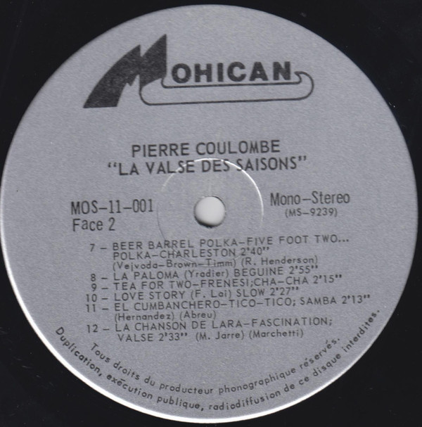 télécharger l'album Pierre Coulombe - La Valse Des Saisons