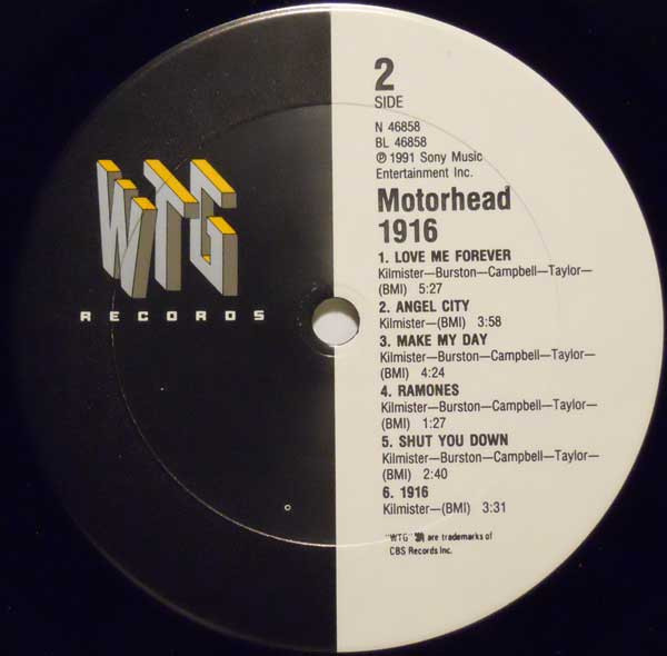 Motörhead – 1916 (1991, Vinyl) - Discogs