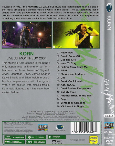 Korn – Live At Montreux 2004 (2008, DVD) - Discogs