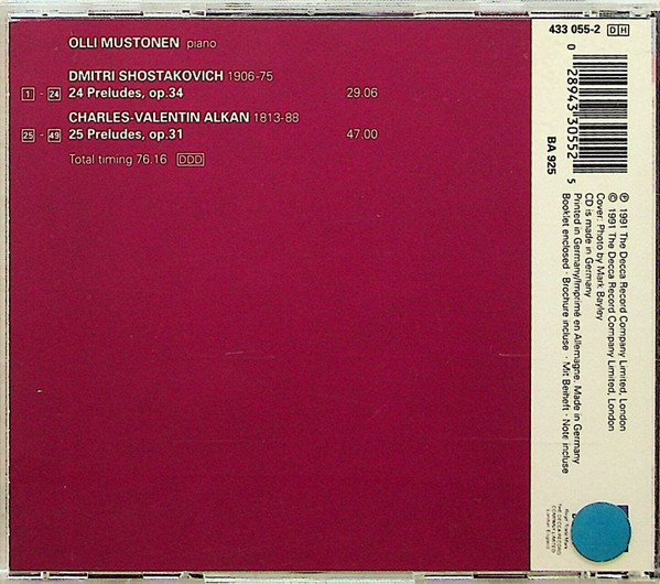 baixar álbum Olli Mustonen - Shostakovich 24 Preludes Alkan 25 Preludes