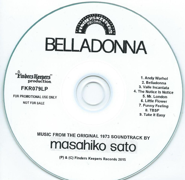 Masahiko Sato – Belladonna (Colonna Sonora Originale Del Film