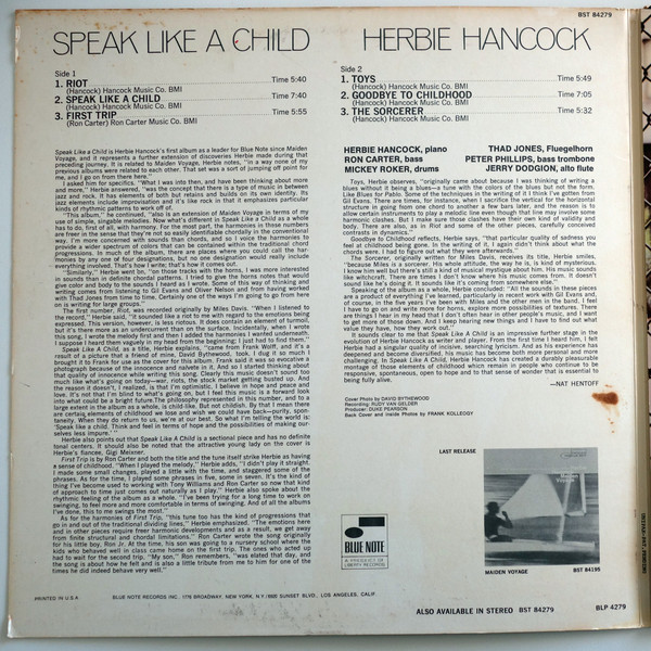 Herbie Hancock - Speak Like A Child | Releases | Discogs
