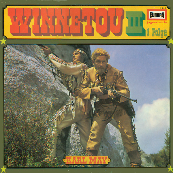 KARL MAY-Winnetou III-Los ladrones de trenes 1ª serie-PICCOLO-raro LP 
