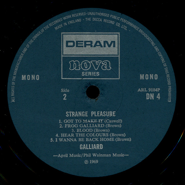 Galliard – Strange Pleasure (1970, Vinyl) - Discogs