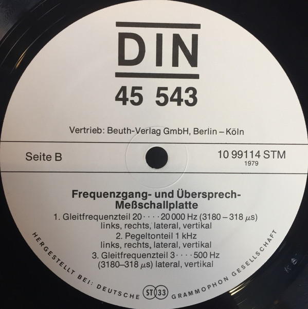 lataa albumi No Artist - DIN 45 543 Frequenzgang und Übersprech Mess Schallplatte