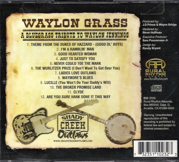 descargar álbum Shady Creek Outlaws - Waylon Grass A Bluegrass Tribute To Waylon Jennings