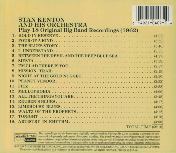 Album herunterladen Stan Kenton And His Orchestra - 18 Original Big Band Recordings 1962