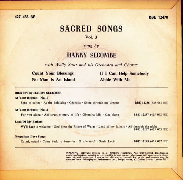 ladda ner album Harry Secombe - Sacred Songs Volume Three