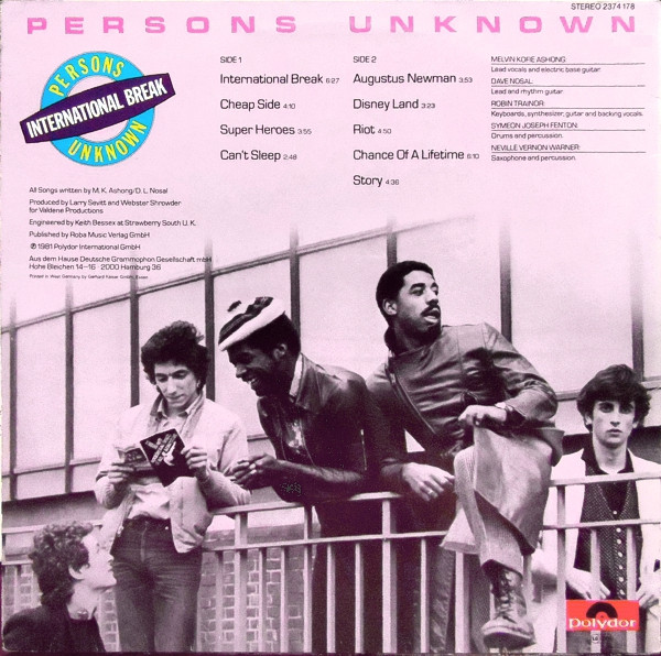 ladda ner album Persons Unknown - International Break