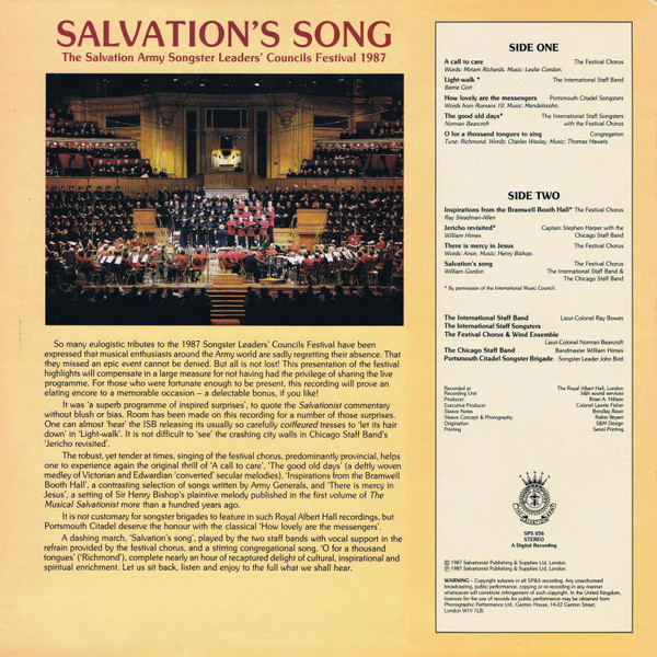 baixar álbum Various - Salvations Song Songster Leaders Councils Festival 1987