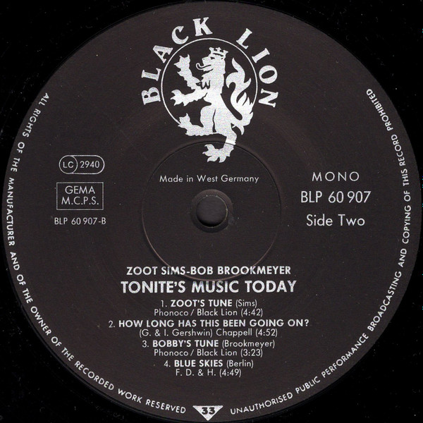 ladda ner album Zoot Sims Bob Brookmeyer - Tonites Music Today