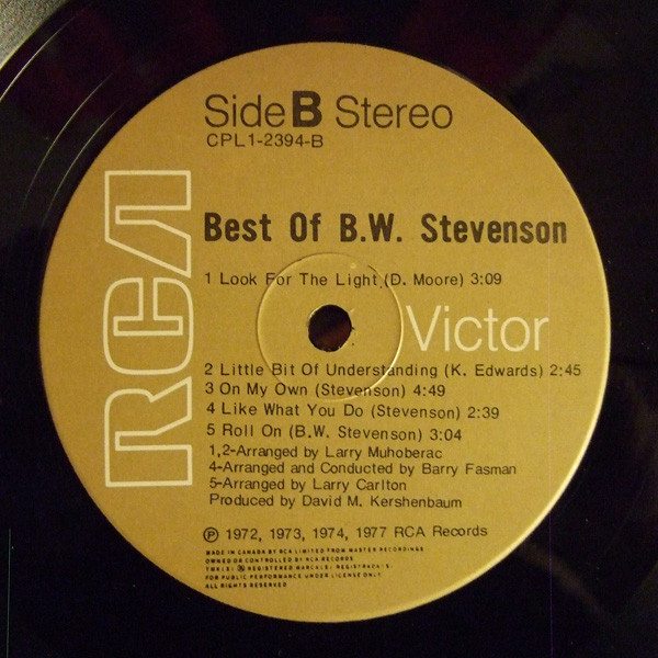 B.W. Stevenson - Best Of B.W. Stevenson | RCA (CPL1 2394) - 3