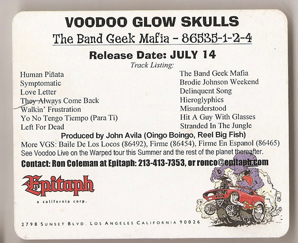 Voodoo Glow Skulls The Band Geek Mafia 1998 CD Discogs