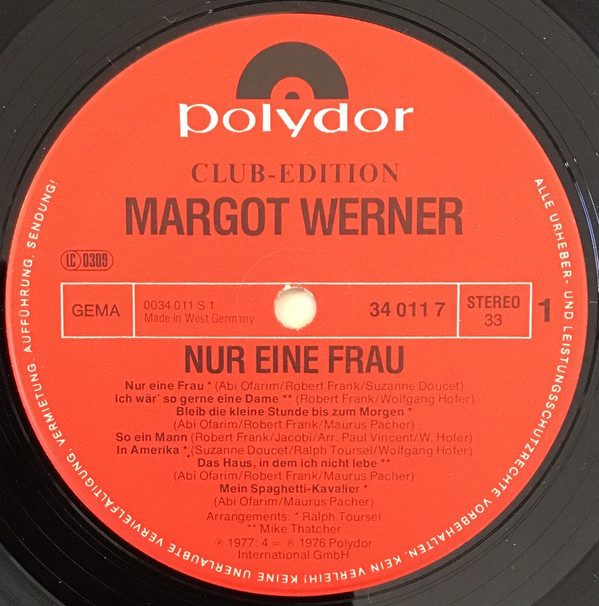 lataa albumi Margot Werner - Nur Eine Frau