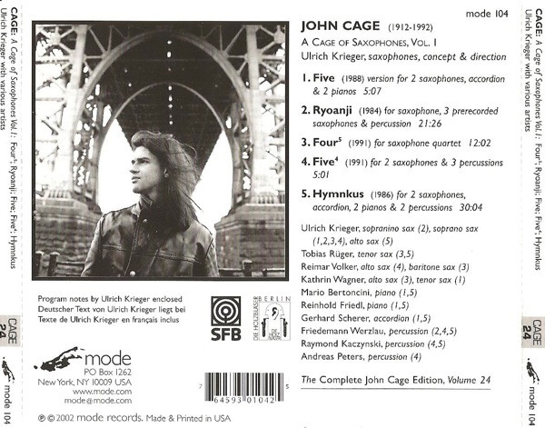 télécharger l'album John Cage - The Works For Saxophone 1