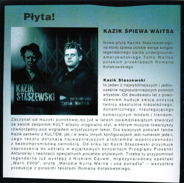 baixar álbum Kazik Staszewski - Bourbon Mnie Wypełnia