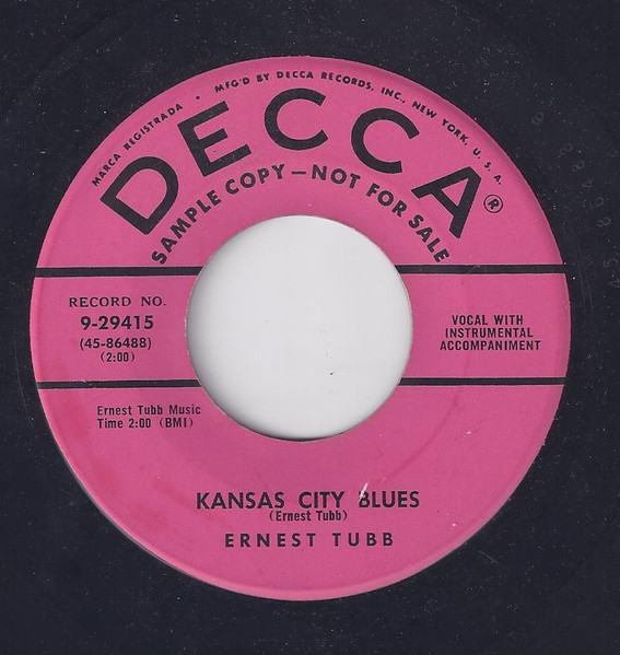 Ernest Tubb – Kansas City Blues (1955, Vinyl) - Discogs