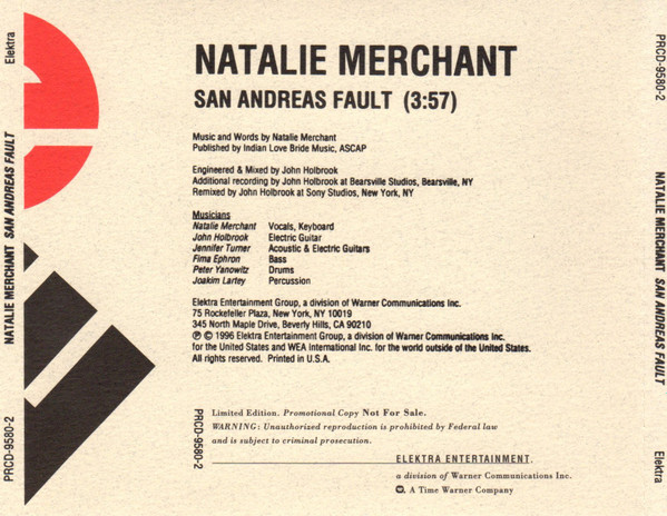 lataa albumi Natalie Merchant - San Andreas Fault