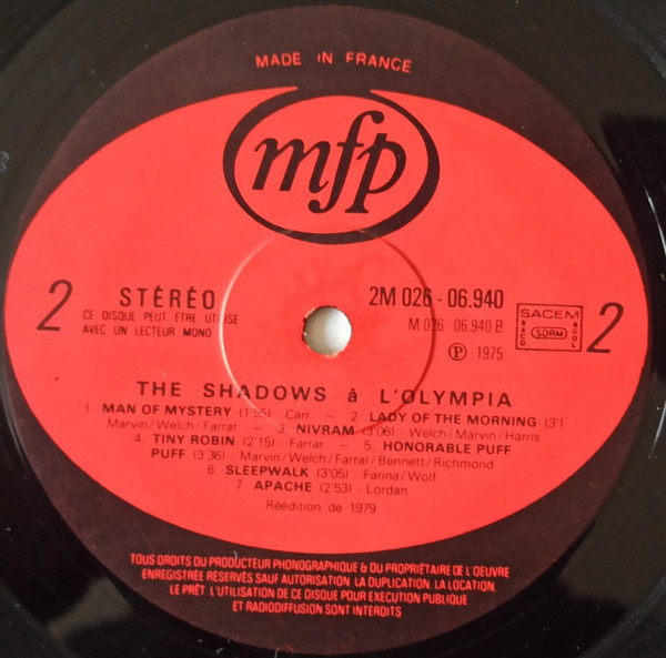 The Shadows - A L'Olympia | Music For Pleasure (2M 026 06940) - 4