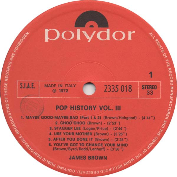 Album herunterladen James Brown - Pop History Vol 3