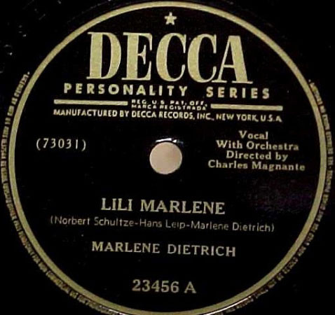 Marlene Dietrich – Lili Marlene / Symphonie (1945, Shellac) - Discogs