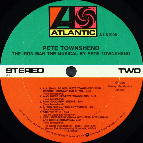 Pete Townshend - The Iron Man (The Musical By Pete Townshend) | Atlantic (A1-81996) - 4