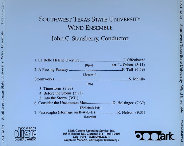 lataa albumi Southwest Texas University Wind Ensemble, John C Stansberry - 1994 Texas Music Educators Association