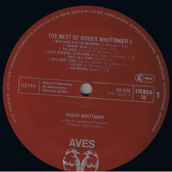 Roger Whittaker - The Best Of Roger Whittaker 2 | Releases | Discogs