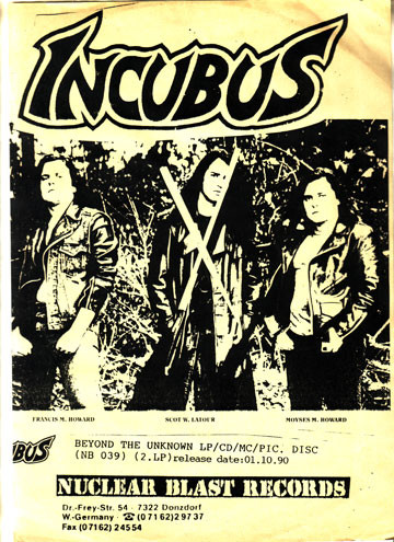 Incubus – Beyond The Unknown (1990, Vinyl) - Discogs